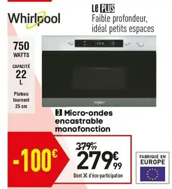 Conforama Micro-ondes encastrable monofonction offre