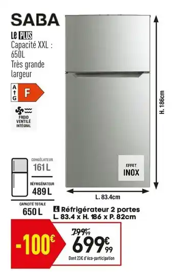 Conforama Réfrigérateur 2 portes offre