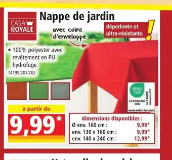 Norma Nappe De Jardin offre