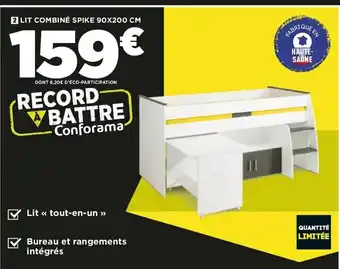 Conforama Lit combiné Spike 90x200 cm offre