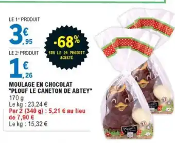 E.Leclerc Moulage en Chocolat Plouf Le Caneton de Abtey offre