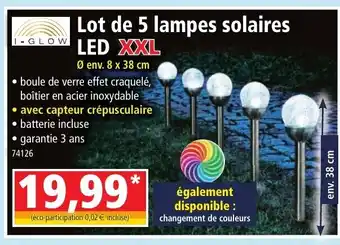 Norma Lot de 5 Lampes Solaires LED XXL offre