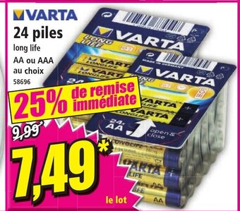 Norma Varta 24 Piles offre