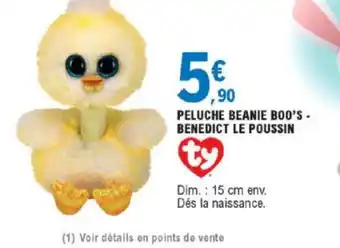E.Leclerc Peluche Beanie Boo's Benedict Le Poussin offre