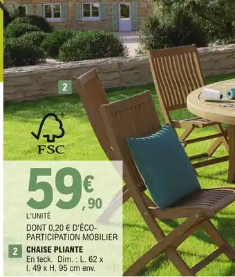 E.Leclerc Chaise Pliante offre