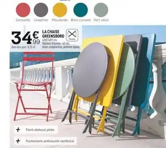 Centrakor La Chaise Greensbord offre