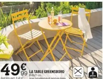Centrakor La Table Greensbord offre