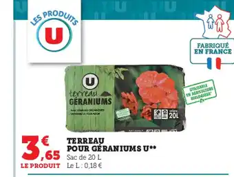 Super U Terreau Pour Géraniums U offre