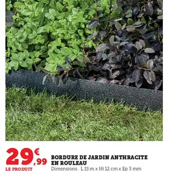 Super U Bordure de Jardin Anthracite en Rouleau offre