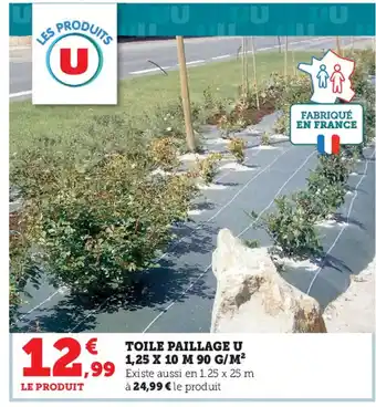 Super U Toile Paillage U 1.25x10 M 90 G/M² offre