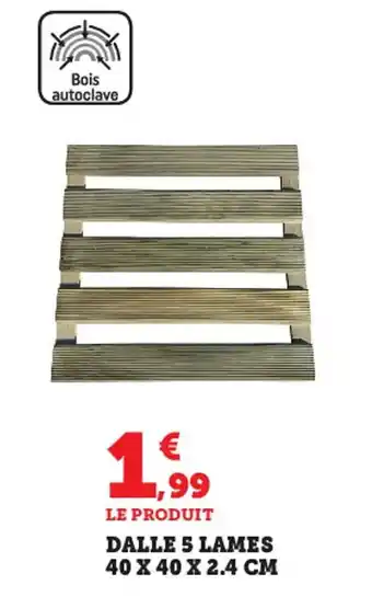 Dalle 5 Lames 40 x 40 x 2.4 CM