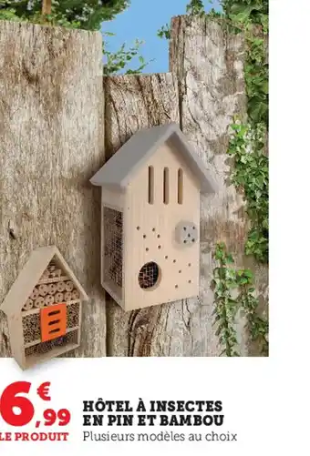 Hôtel à Insectes en Pin et Bambou
