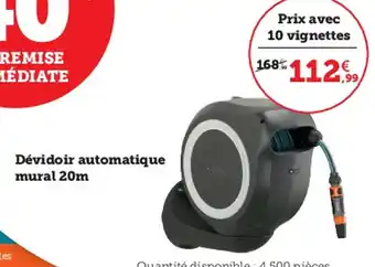 Super U Dévidoir Automatique Mural 20m offre