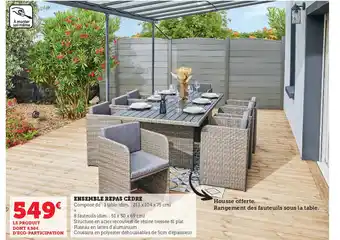 Super U Ensemble Repas Cèdre offre