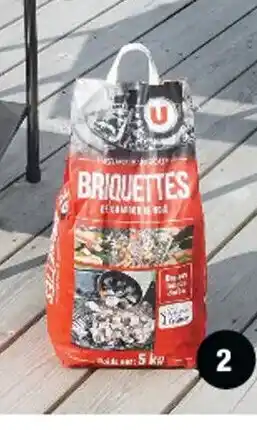 Super U Briquette de Charbon U 5KG ou Charbon de Bois U 4 KG offre