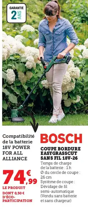 Super U Coupe Bordure Easy Grasscut Sans Fil 18V-26 offre
