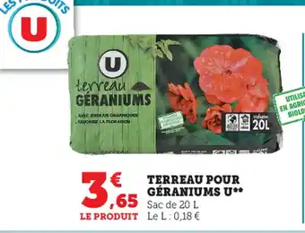 Super U Terreau Pour Géraniums U offre