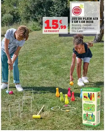Super U Jeu De Plein Air 3 En 1 En Bois offre