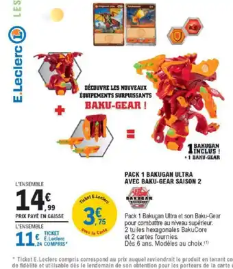 E.Leclerc Pack 1 Bakugsn Ultra avec Baku-Gear Saison 2 offre