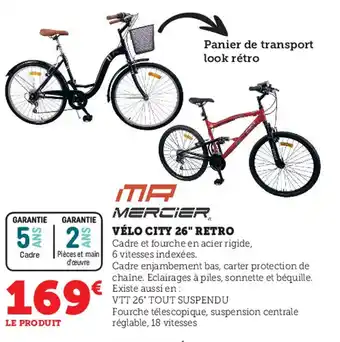 Super U Vélo City 26" Retro offre