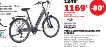 Super U Velo A Assistance Electrique E-Urban offre