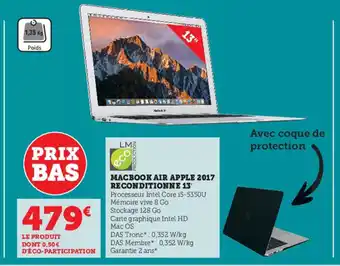 Super U Macbook Air Apple 2017 Recontionne 13 offre