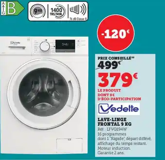 Super U Lave-Linge Frontal 9KG offre