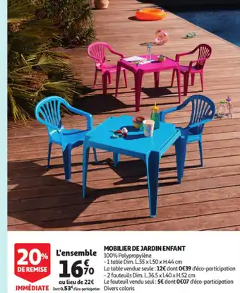 Auchan Mobilier De jardin Enfant offre