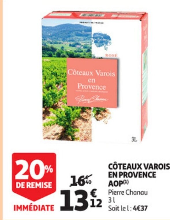 Auchan Côteaux Varois En Provence AOP offre