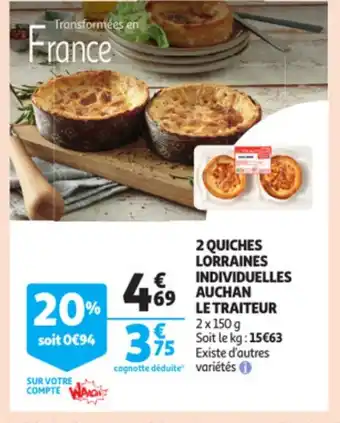 2 Quiches Lorraines Individuelles Auchan Le Traiteur
