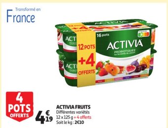 Auchan Activia Fruits offre