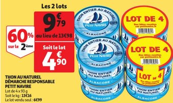 Auchan Thon au Naturel Démarche Responsable Petit Navire offre