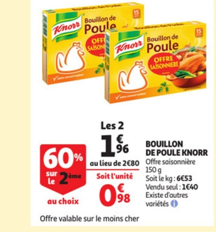 Promo Bouillon De Poule Knorr chez Auchan