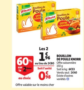 Auchan Bouillon De Poule Knorr offre