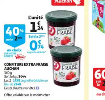 Auchan Confiture extra fraise auchan offre