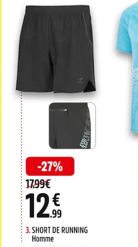 Intersport Short de running homme offre