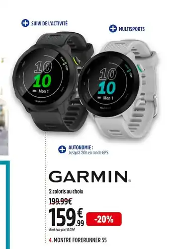 Intersport Montre forerunner 55 offre