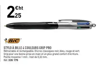 Hyperburo Stylo à Bille 4 Couleurs Grip Pro offre