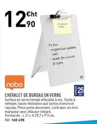 Hyperburo Chevalet De Bureau En Verre offre