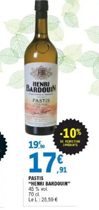 E.Leclerc Pastis Henri Bardouin offre