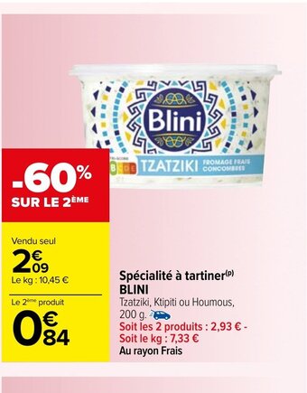 Carrefour Spécialité A Tartiner BLINI offre