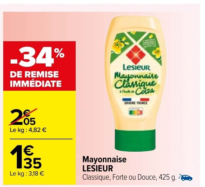 Promo Mayonnaise Lesieur chez Carrefour
