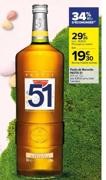 Carrefour Pastis De Marseille Pastis 51 offre
