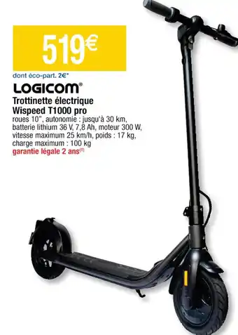 Cora x Carrefour Trottinette Électrique Wispeed T1000 Pro offre
