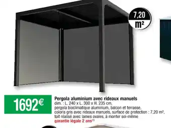 Cora Pergola Aluminium Avec Rideaux Manuels offre