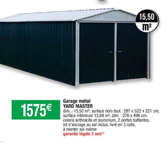 Cora Garage Métal Yard Master offre
