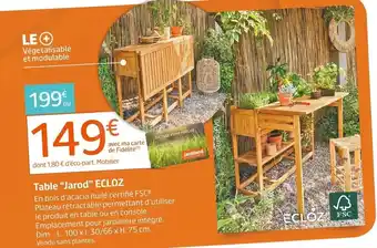 Jardiland Table Jarod Ecloz offre