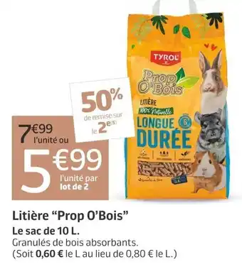 Jardiland Litière Prop O Bois offre