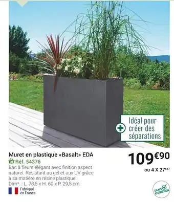 Gamm vert Muret en Plastique Basalt EDA offre
