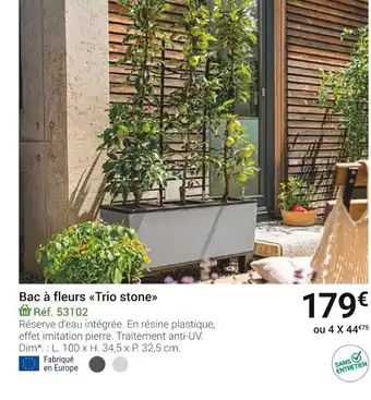 Gamm vert Bac à Fleurs Trio Stone offre
